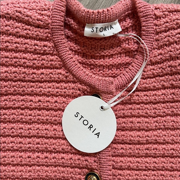 Storia Pink Textured Cardigan size small NWT - Picture 3 of 8